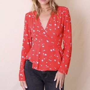 Rolla Dancer long sleeve Wrap Blouse Flame Galaxy